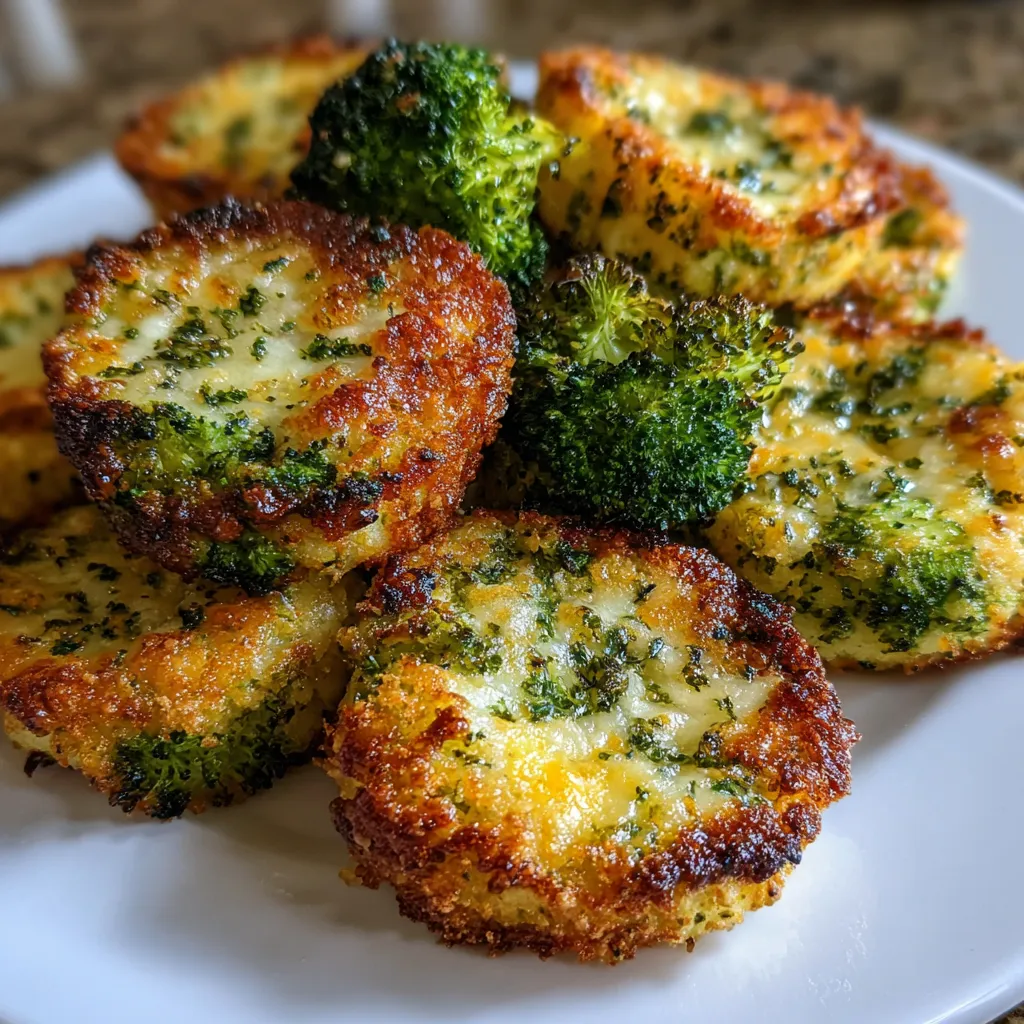 Low Carb Crispy Broccoli Cheese Bites with Golden Parmesan Coating - secondary view